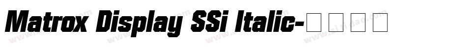 Matrox Display SSi Italic字体转换